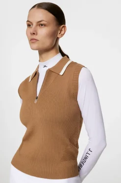 Golf|Knitwear<J.Lindeberg Ramona Knitted Polo Shirt TigersEye