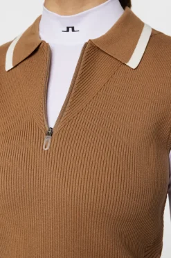 Golf|Knitwear<J.Lindeberg Ramona Knitted Polo Shirt TigersEye