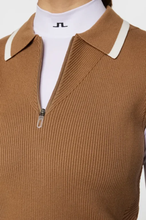 Golf|Knitwear<J.Lindeberg Ramona Knitted Polo Shirt TigersEye