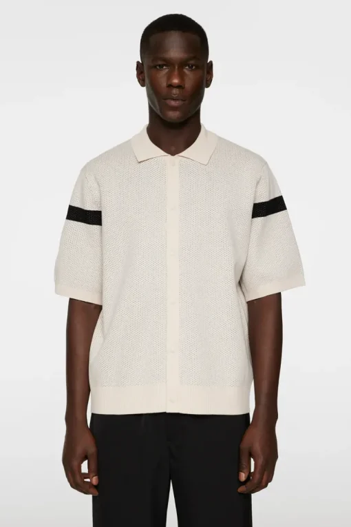 Knitwear|Tops<J.Lindeberg Rayne Knitted Shirt Moonbeam