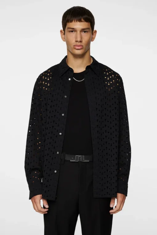 Tops|Shirts<J.Lindeberg Reg Lace Shirt Black