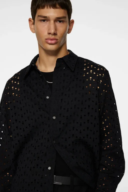 Tops|Shirts<J.Lindeberg Reg Lace Shirt Black
