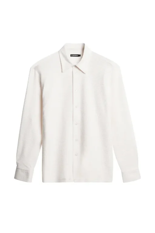 Tops|Shirts<J.Lindeberg Reg LS Crinkle Jersey Shirt CloudWhite