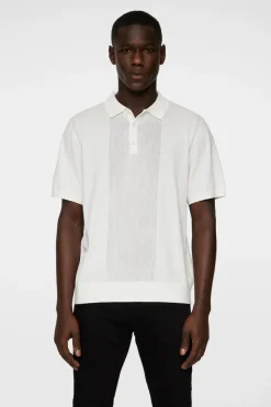 Knitwear|Tops<J.Lindeberg Reymond Solid Stripe Polo White