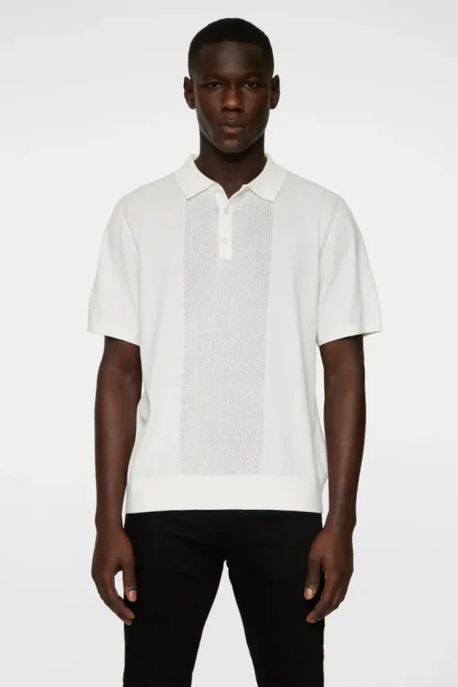 Knitwear|Tops<J.Lindeberg Reymond Solid Stripe Polo White