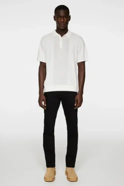 Knitwear|Tops<J.Lindeberg Reymond Solid Stripe Polo White