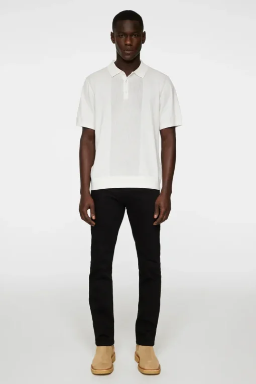 Knitwear|Tops<J.Lindeberg Reymond Solid Stripe Polo White