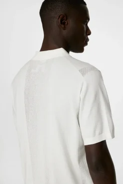Knitwear|Tops<J.Lindeberg Reymond Solid Stripe Polo White