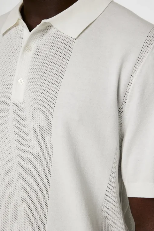 Knitwear|Tops<J.Lindeberg Reymond Solid Stripe Polo White