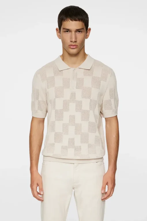 Knitwear|Tops<J.Lindeberg Reymond Stacked Bridge Polo Moonbeam