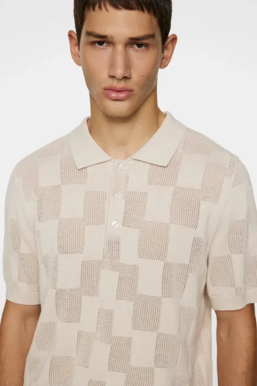 Knitwear|Tops<J.Lindeberg Reymond Stacked Bridge Polo Moonbeam