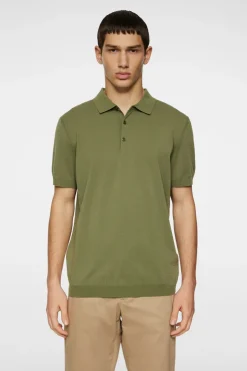 Polo Shirts|Knitwear<J.Lindeberg Ridge Knitted Polo Olivine