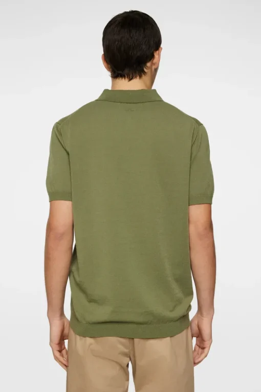 Polo Shirts|Knitwear<J.Lindeberg Ridge Knitted Polo Olivine