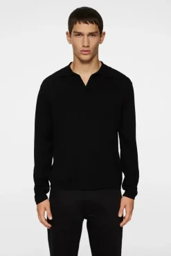 Knitwear|Tops<J.Lindeberg Rowan LS Polo Black