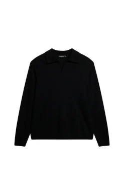 Knitwear|Tops<J.Lindeberg Rowan LS Polo Black