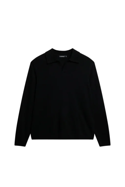 Knitwear|Tops<J.Lindeberg Rowan LS Polo Black
