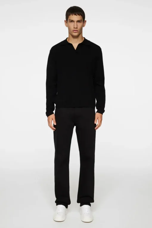 Knitwear|Tops<J.Lindeberg Rowan LS Polo Black