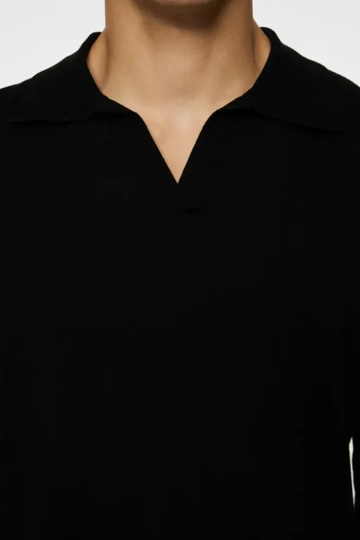 Knitwear|Tops<J.Lindeberg Rowan LS Polo Black