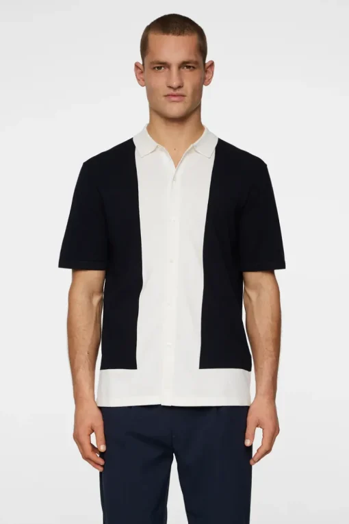 Golf|Knitwear<J.Lindeberg Rue Knitted Polo Shirt JLNavy
