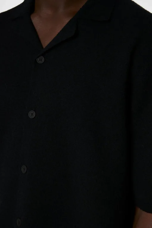 Knitwear|Tops<J.Lindeberg Sal Knitted Boucle Shirt Black