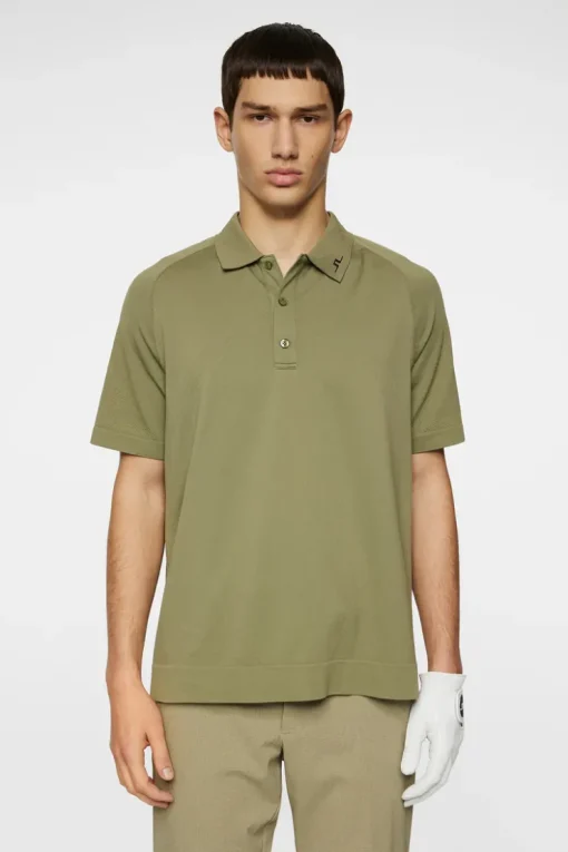 Golf|Polo Shirts<J.Lindeberg Sanny Seamless Polo OilGreen