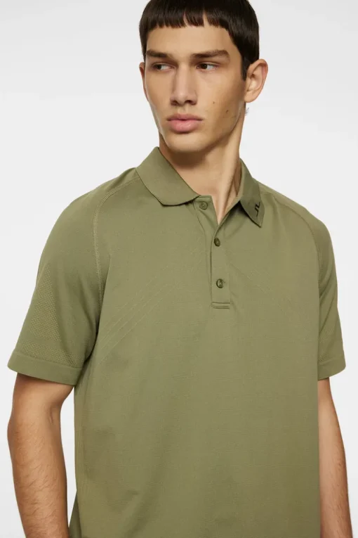 Golf|Polo Shirts<J.Lindeberg Sanny Seamless Polo OilGreen