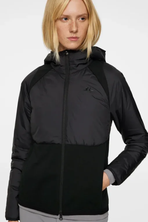 Jackets|Active<J.Lindeberg Shona Hybrid Hood Jacket Black