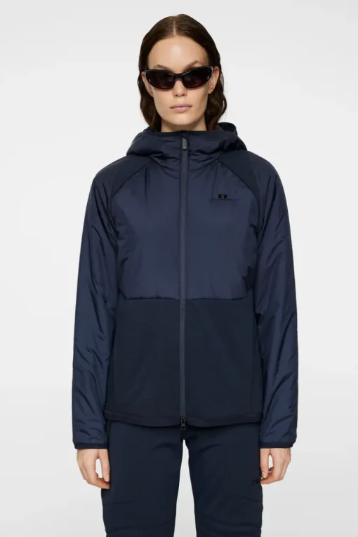 Jackets|Active<J.Lindeberg Shona Hybrid Hood Jacket JLNavy