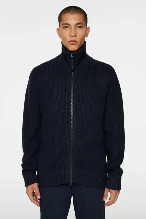 Après Ski<J.Lindeberg Skyler Wool Blend Zip Cardigan JLNavy