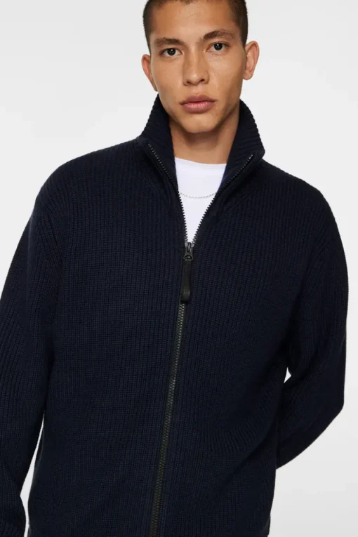 Après Ski<J.Lindeberg Skyler Wool Blend Zip Cardigan JLNavy