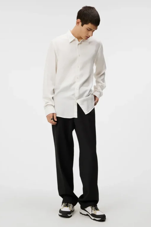 Shirts|Shirts<J.Lindeberg Slim LS Comfort Tencel Shirt CloudWhite