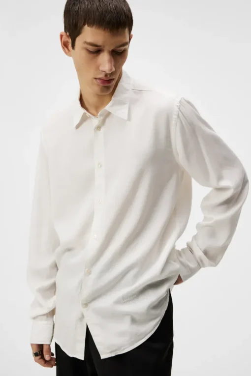 Shirts|Shirts<J.Lindeberg Slim LS Comfort Tencel Shirt CloudWhite
