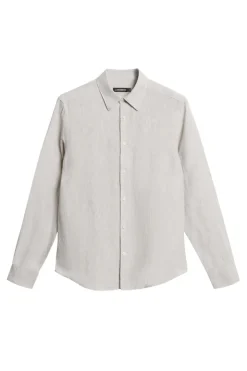 Tops|Shirts<J.Lindeberg Slim LS Linen Melange Shirt Moonbeam