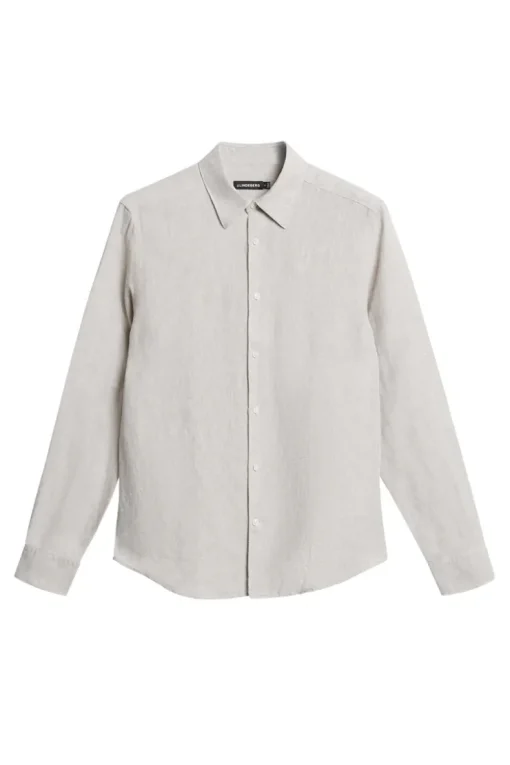 Tops|Shirts<J.Lindeberg Slim LS Linen Melange Shirt Moonbeam