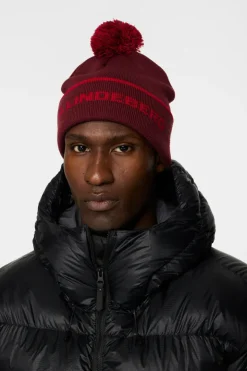Accessories|Active<J.Lindeberg Stripe Beanie Cabernet