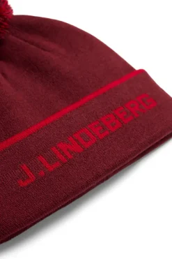 Accessories|Active<J.Lindeberg Stripe Beanie Cabernet
