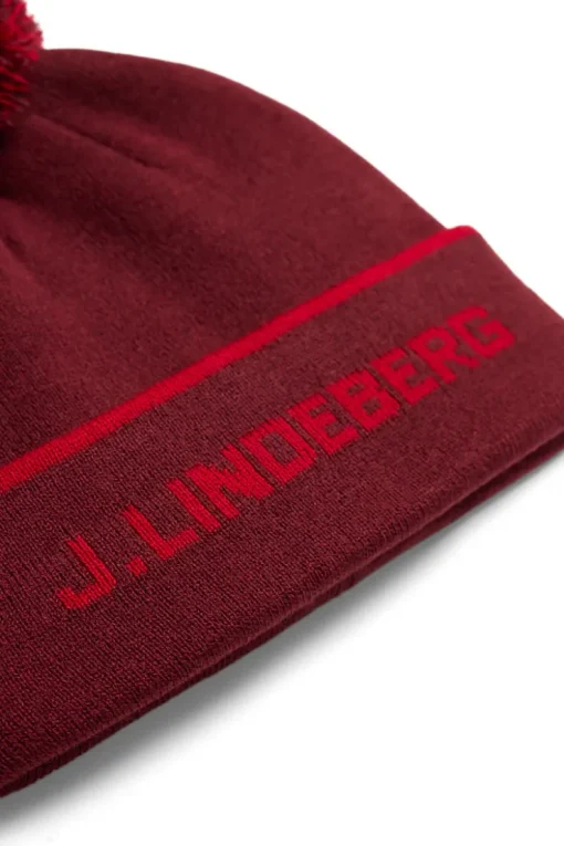 Accessories|Active<J.Lindeberg Stripe Beanie Cabernet