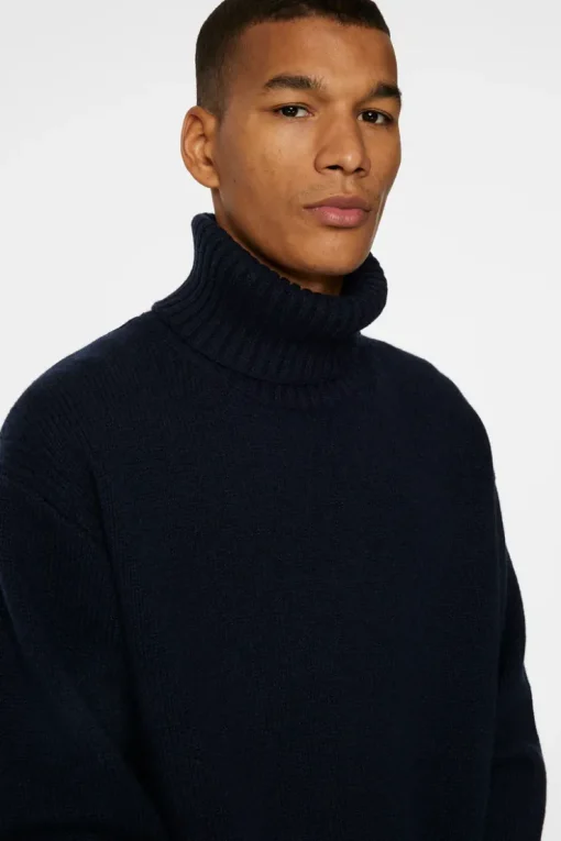 Après Ski<J.Lindeberg Todd Heavy Knit Turtleneck JLNavy