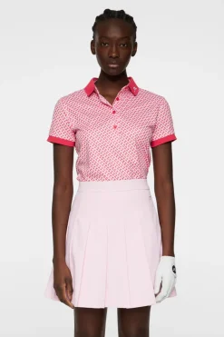Golf|Tops<J.Lindeberg Tour Tech Print Polo TourGeoPinkS