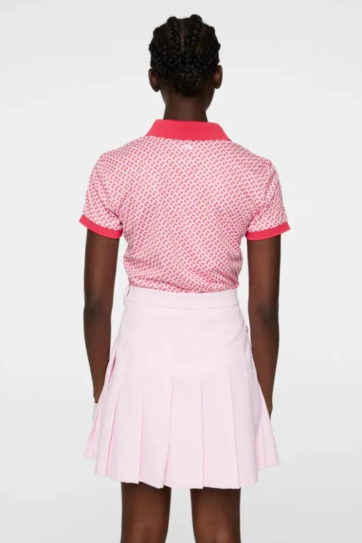 Golf|Tops<J.Lindeberg Tour Tech Print Polo TourGeoPinkS