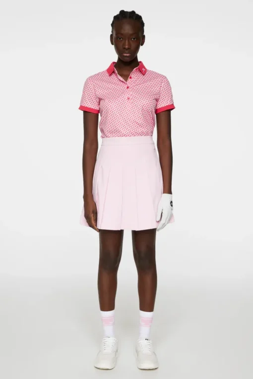 Golf|Tops<J.Lindeberg Tour Tech Print Polo TourGeoPinkS