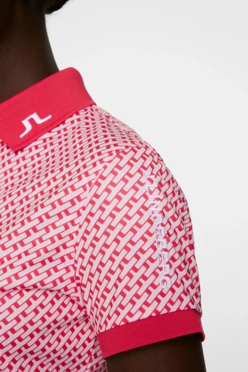 Golf|Tops<J.Lindeberg Tour Tech Print Polo TourGeoPinkS