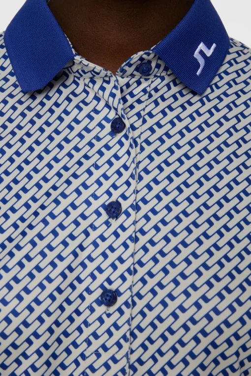 Golf|Tops<J.Lindeberg Tour Tech Print Polo TourGeoMoonbeamS