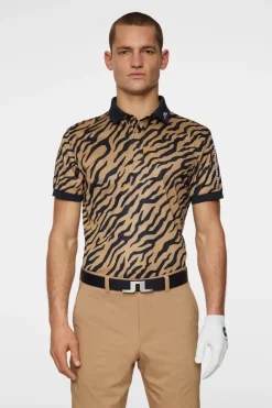 Golf|Polo Shirts<J.Lindeberg Tour Tech Print Polo TourTigerBrownM