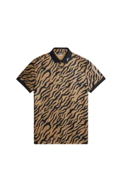 Golf|Polo Shirts<J.Lindeberg Tour Tech Print Polo TourTigerBrownM