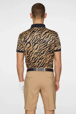 Golf|Polo Shirts<J.Lindeberg Tour Tech Print Polo TourTigerBrownM