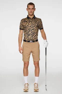 Golf|Polo Shirts<J.Lindeberg Tour Tech Print Polo TourTigerBrownM