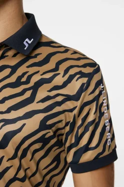 Golf|Polo Shirts<J.Lindeberg Tour Tech Print Polo TourTigerBrownM