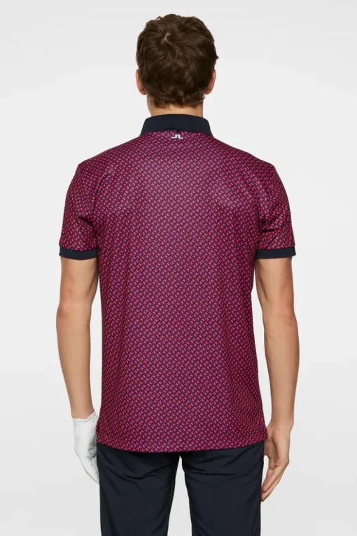 Golf|Polo Shirts<J.Lindeberg Tour Tech Print Polo TourGeoNavyS