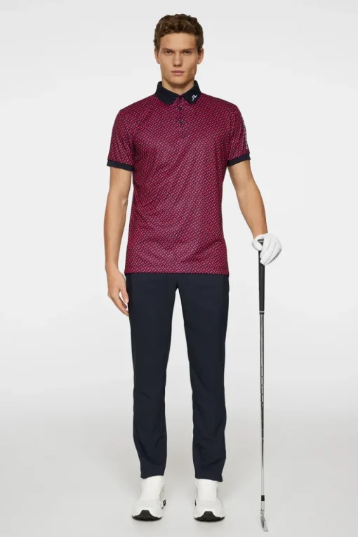 Golf|Polo Shirts<J.Lindeberg Tour Tech Print Polo TourGeoNavyS